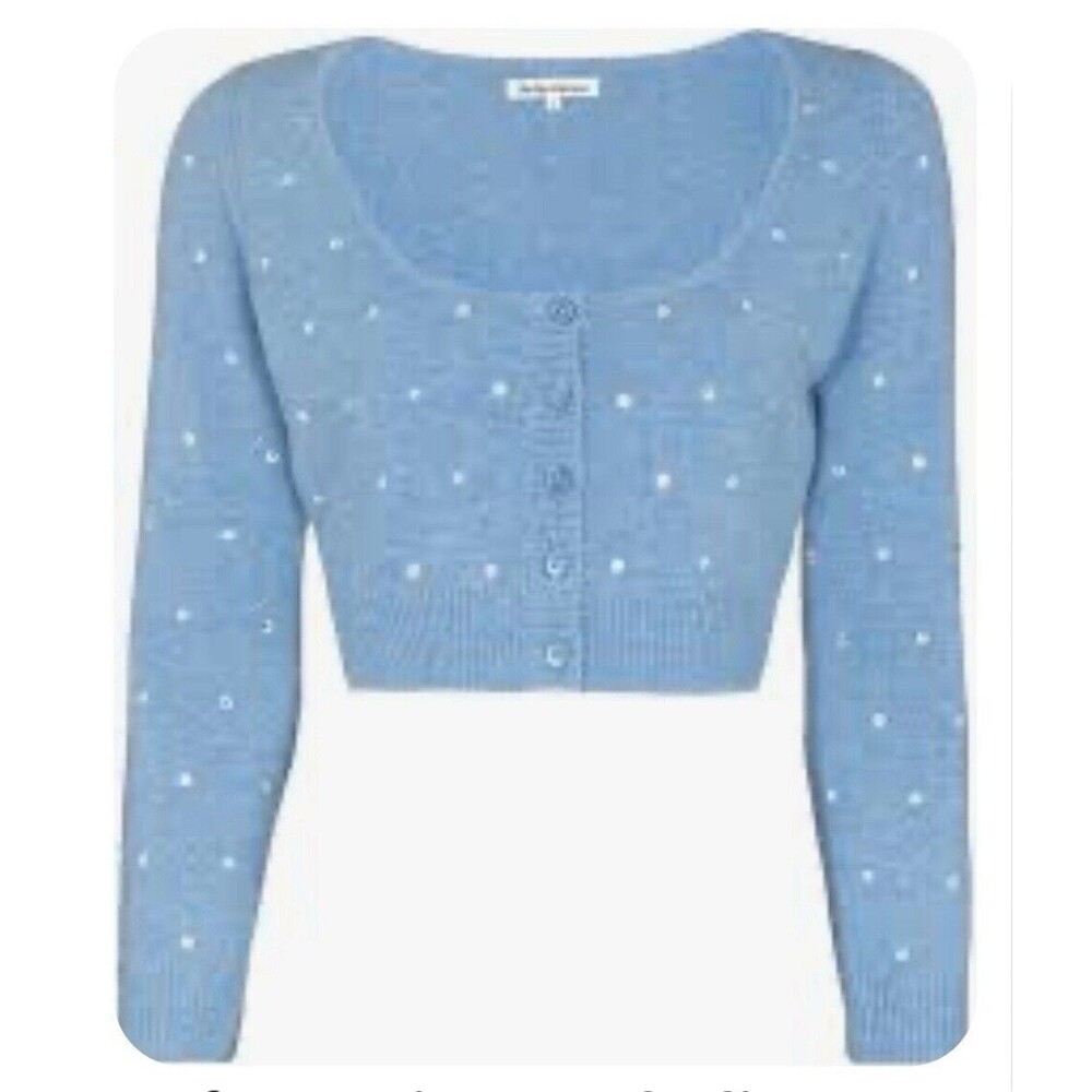 Reformation Blue Button-Up Cardigan